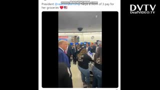 Trump gives mom of 3 $100 grocery. He is big heart! Champ!