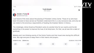 Trump's wrote his message at Turth Social. Honor to Jimmy Carter!