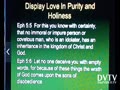 Display Love In Purtiy and Holiness